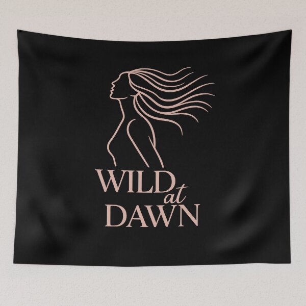 Item preview, Wild at Dawn – Feminine Line Art with Flowing Hair Sunrise Design designed and sold by ArcadiaSilence.