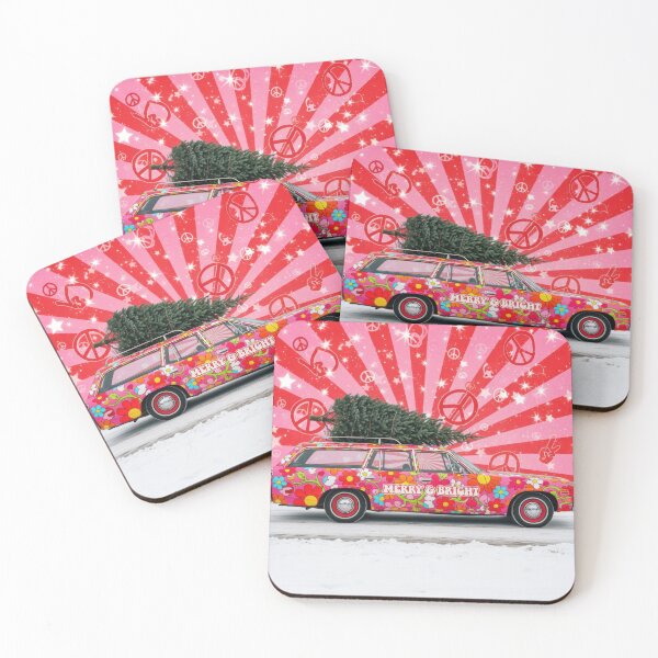 Item preview, Retro Merry & Bright Christmas Car designed and sold by moonmuffin7.
