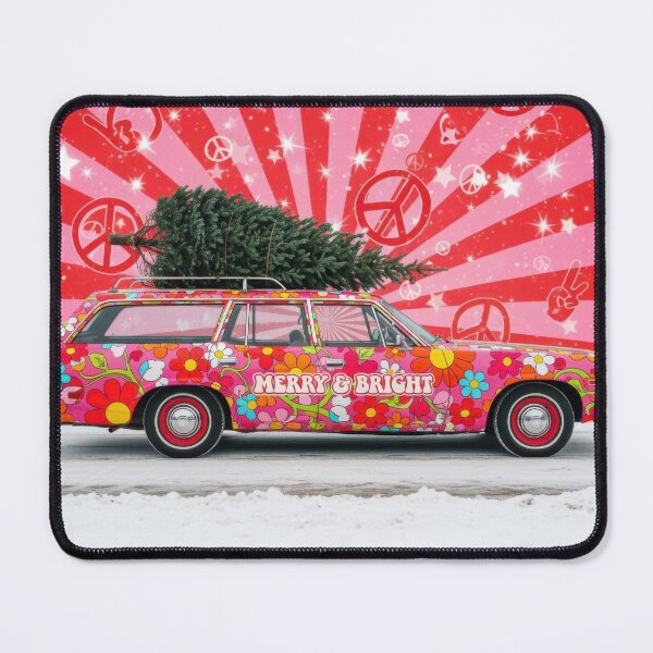 Item preview, Retro Merry & Bright Christmas Car designed and sold by moonmuffin7.