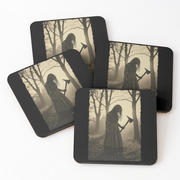 Item preview, Southern Gothic Horror Woman with Axe – Creepy Vintage Forest Artwork designed and sold by Southern Gothic Horror .
