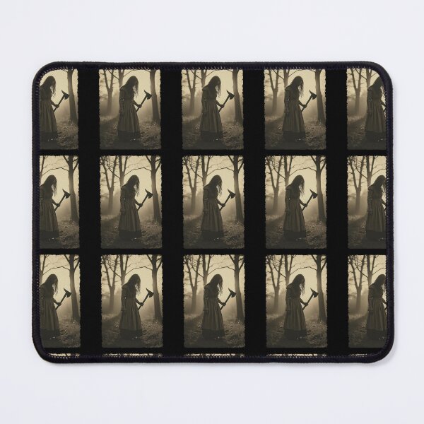 Item preview, Southern Gothic Horror Woman with Axe – Creepy Vintage Forest Artwork designed and sold by Southern Gothic Horror .