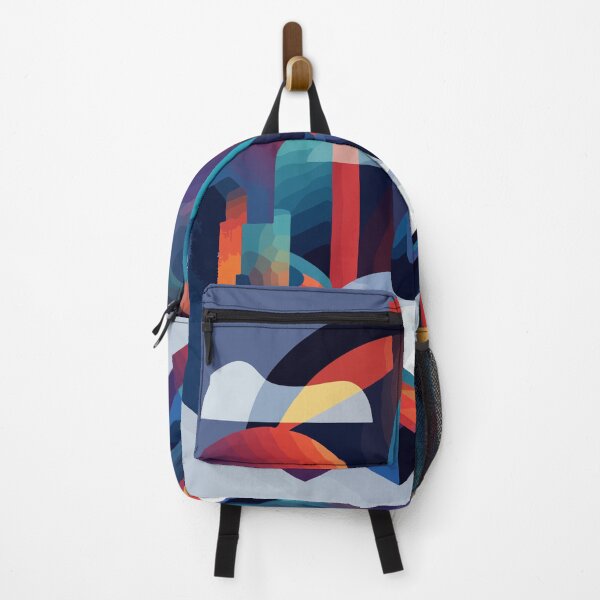 Item preview, Abstract Reader – Surreal Book and Rainbow Cityscape Illustration designed and sold by Moss and Moon Studio.
