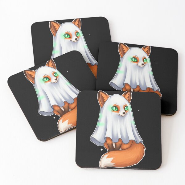 Item preview, Cute Ghost Fox – Kawaii Halloween Fox Design with Glowing Eyes designed and sold by koolandthecat.