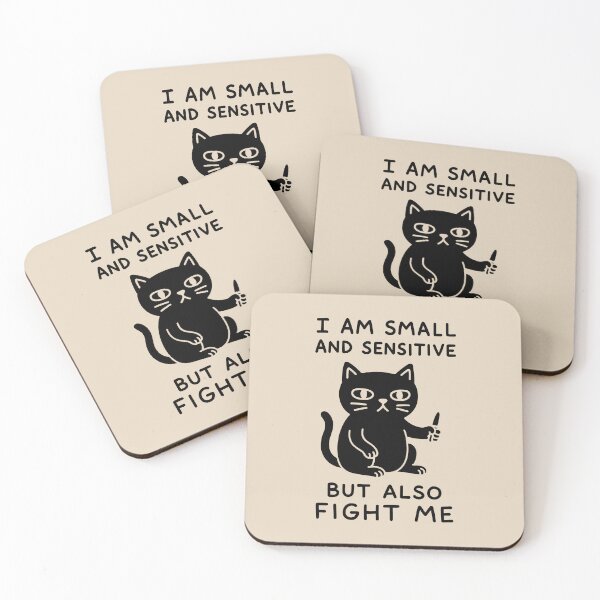 Item preview, I AM SMALL AND SENSITIVE BUT ALSO FIGHT ME - Weird Humor - Black designed and sold by Darling DeDe.