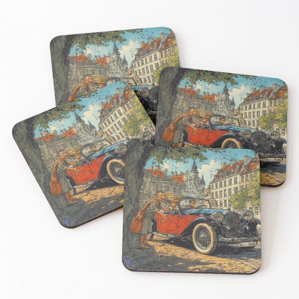 Item preview, Classic Convertible Charm – Vintage Comic Style Illustration designed and sold by NegarTv Designs.