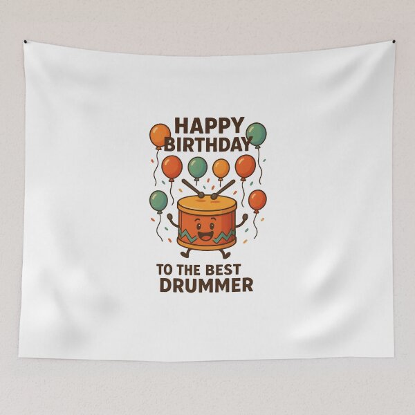 Item preview, Happy drum with balloons - HAPPY BIRTHDAY TO THE BEST DRUMMER designed and sold by MyPixelFun.