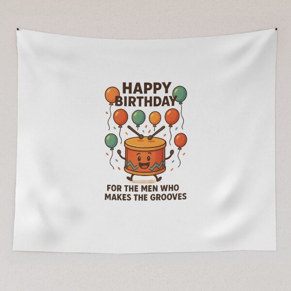 Item preview, Happy Drum - HAPPY BIRTHDAY FOR THE MEN WHO MAKES THE GROOVES designed and sold by MyPixelFun.