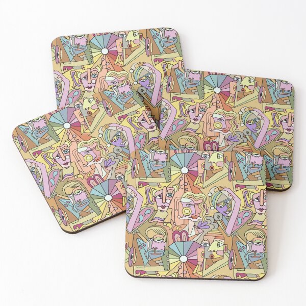 Item preview, Cubist Style People In Muted Rainbow Colors designed and sold by Unhinged Heather.