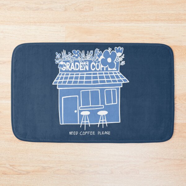 Item preview, Cute Blue Coffee Shop Minimal Illustration designed and sold by Oniyasha.
