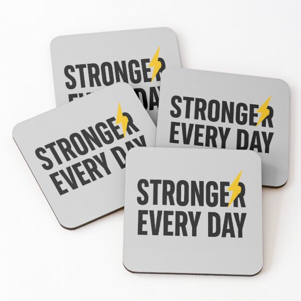 Item preview, Stronger Every Day – Bold Motivational Lightning Design ⚡ designed and sold by ArthUpscale.