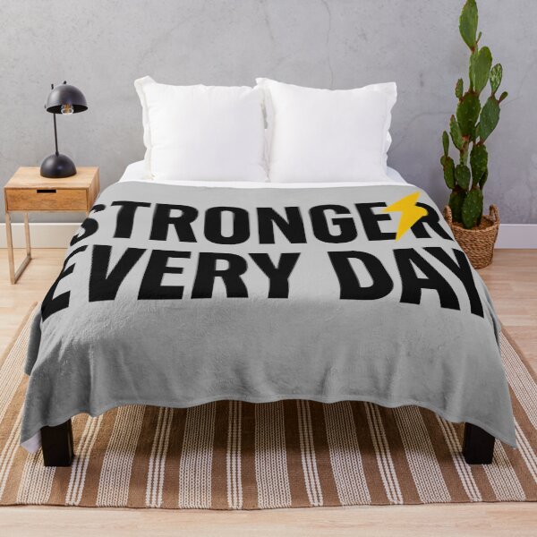 Item preview, Stronger Every Day – Bold Motivational Lightning Design ⚡ designed and sold by ArthUpscale.