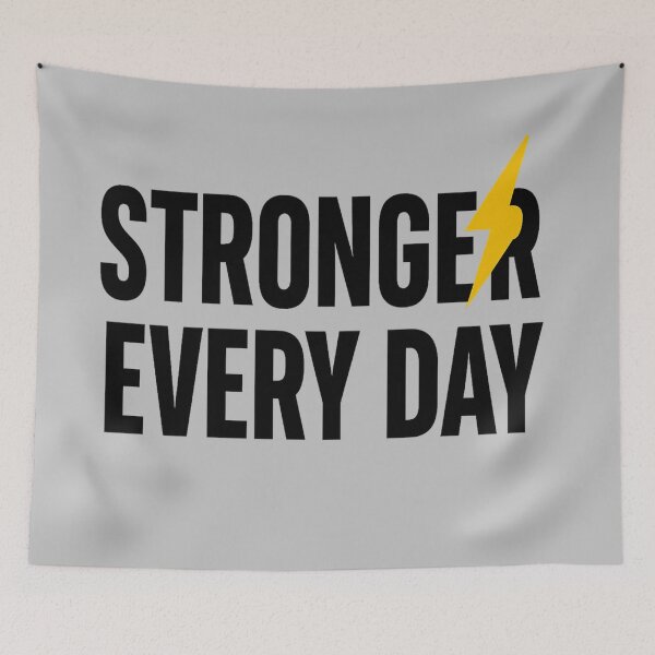 Item preview, Stronger Every Day – Bold Motivational Lightning Design ⚡ designed and sold by ArthUpscale.