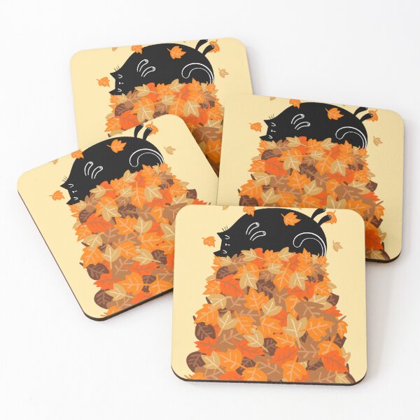 Item preview, Sleepy Black Cat Fall Season designed and sold by poket.piktures.
