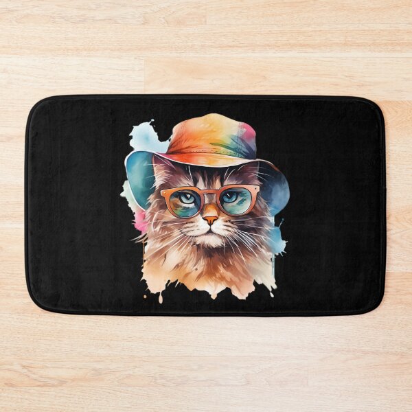 Item preview, Cool Cat in Sunglasses and Colourfull Bucket Hat designed and sold by Amazing-Kortez.