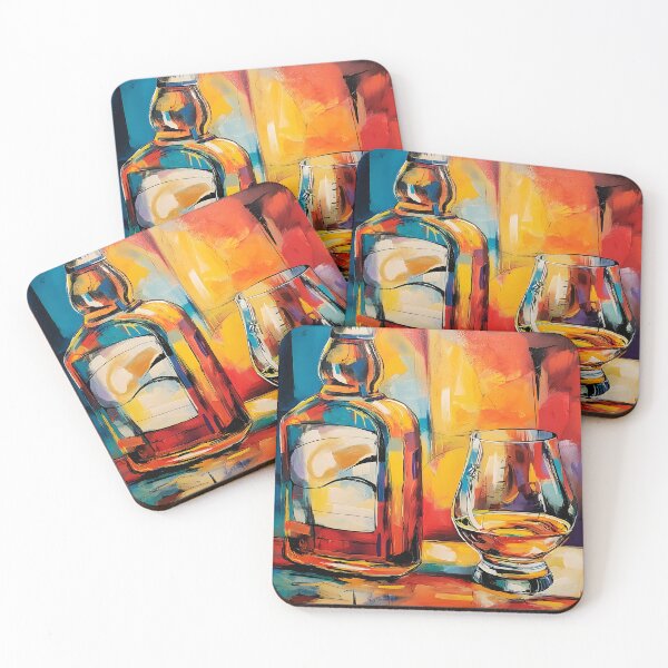 Item preview, Celebrate Whiskey in Color - A Vibrant Abstract Fusion of Warmth Energy and Contemporary Flair designed and sold by OlfactoART Studio.