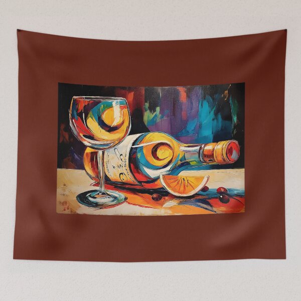 Item preview, Raise a Glass to Vibrance - A Lively Abstract Celebration of Wine Color and Festive Energy designed and sold by OlfactoART Studio.