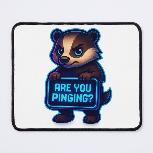 Item preview, Neon Gamer Badger - Are You Pinging? designed and sold by Derpy Lab .