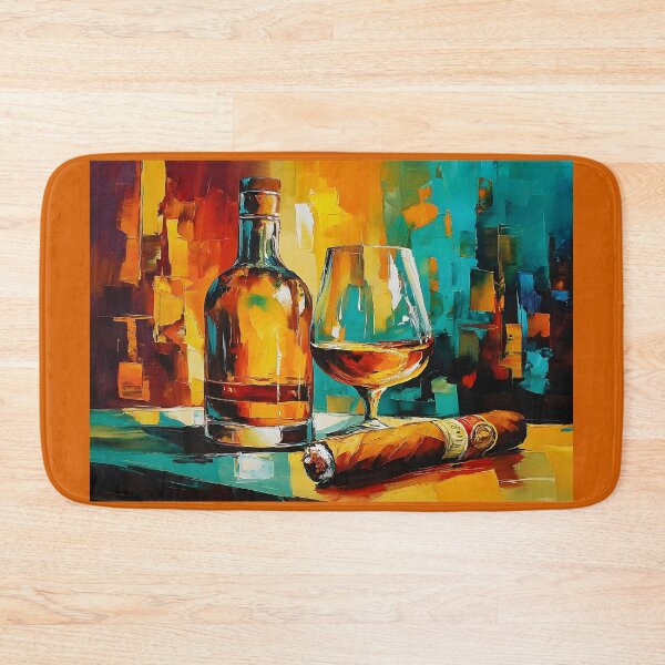 Item preview, Savor Whiskey and Smoke - A Bold Abstract Celebration of Color Warmth and Indulgence designed and sold by OlfactoART Studio.