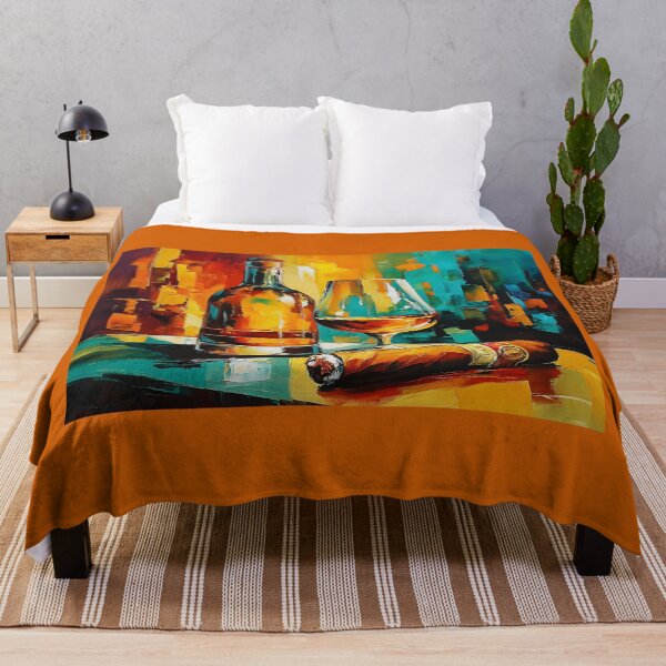 Item preview, Savor Whiskey and Smoke - A Bold Abstract Celebration of Color Warmth and Indulgence designed and sold by OlfactoART Studio.