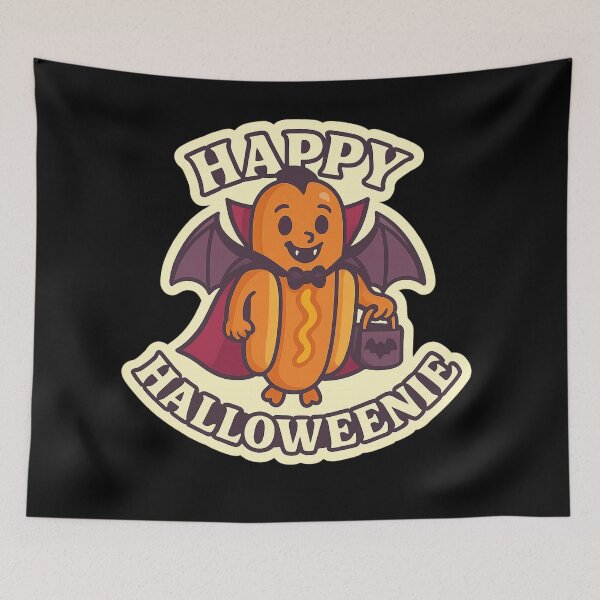 Item preview, Happy Halloweenie — Vampire Hot Dog (Spooky Cute) designed and sold by SavvyPink.