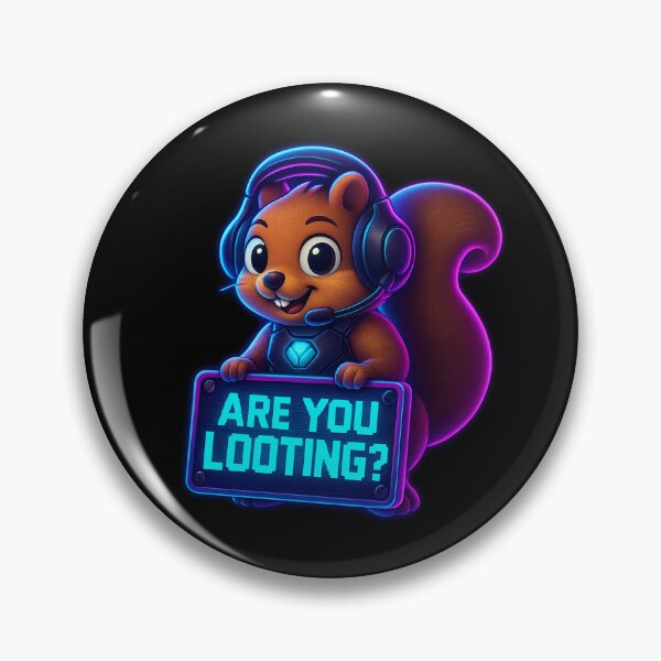 Item preview, Neon Gamer Squirrel - Are You Looting? designed and sold by Derpy Lab .