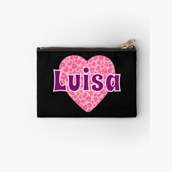 Item preview, Luisa Name Pink Leopard Heart  designed and sold by Jeallan Designs.