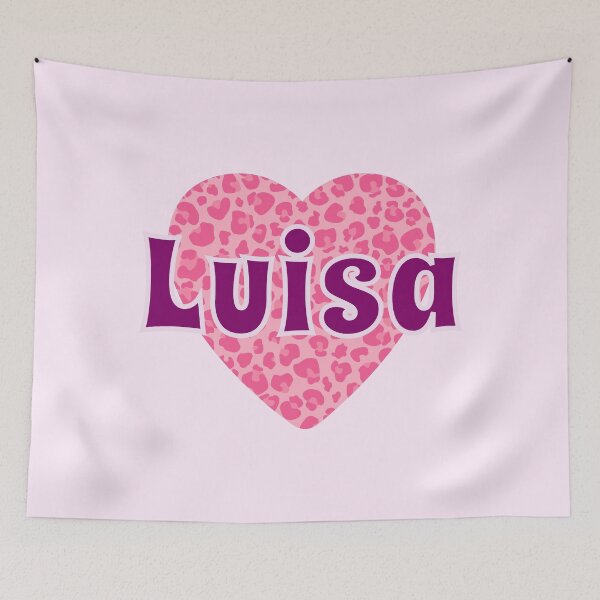 Item preview, Luisa Name Pink Leopard Heart  designed and sold by Jeallan Designs.