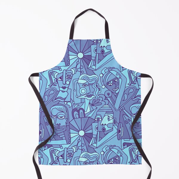 Item preview, Cubist Style People In Shades of Blue designed and sold by Unhinged Heather.