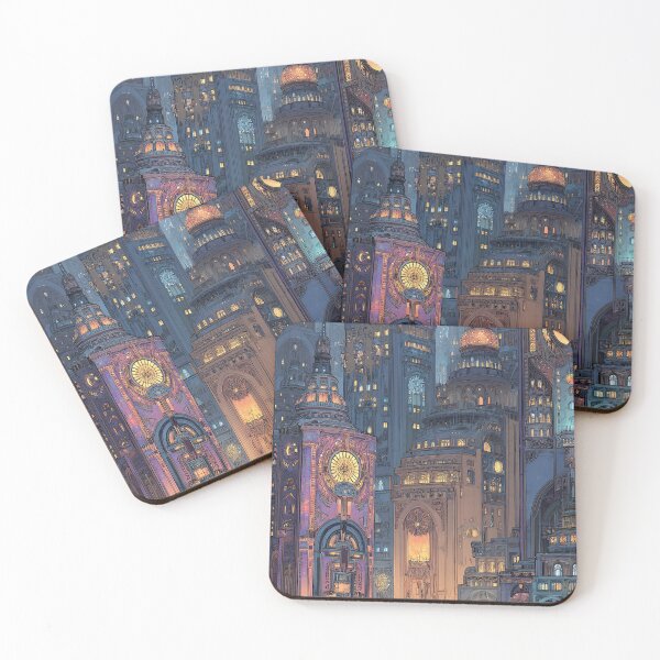 Item preview, Futuristic Cityscape in Art Nouveau Style designed and sold by StudioDina.