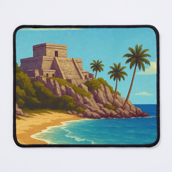 Aperçu de l'œuvre Affiche de voyage vintage de Tulum, Mexique, art rétro minimaliste créée et vendue par artra-shop.