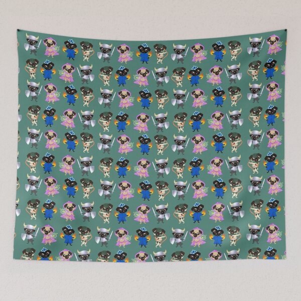 Item preview, Adorable Pug Group Pattern designed and sold by NorroenDyrd.
