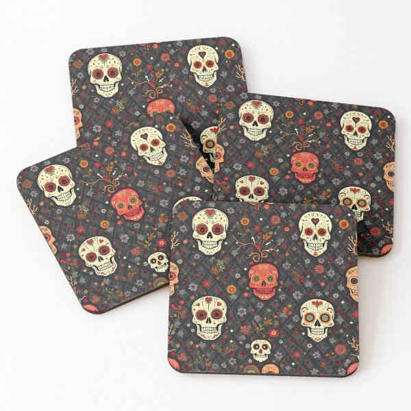 Item preview, Argyle floral Pattern with Candy Skulls – Spooky Gothic Preppy Design designed and sold by WhimsicalThredz.