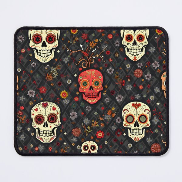 Item preview, Argyle floral Pattern with Candy Skulls – Spooky Gothic Preppy Design designed and sold by WhimsicalThredz.