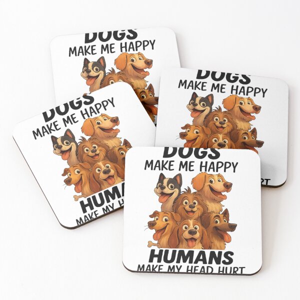 Item preview, Dogs Make Me Happy – Funny Cartoon Dog Lover T-Shirt Design designed and sold by Trendora Studio.