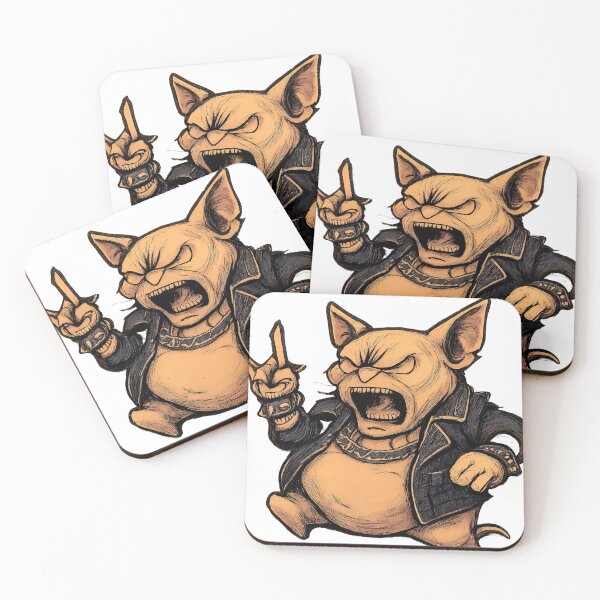 Item preview, Angry Punk Cat Throwing Rock Gesture designed and sold by shuwidua.