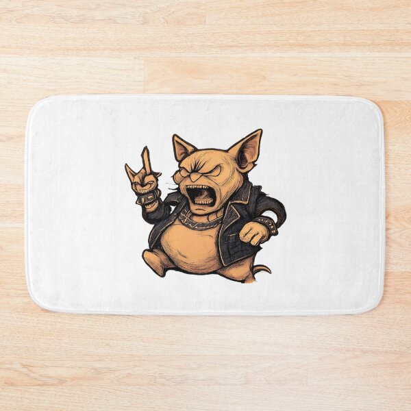 Item preview, Angry Punk Cat Throwing Rock Gesture designed and sold by shuwidua.