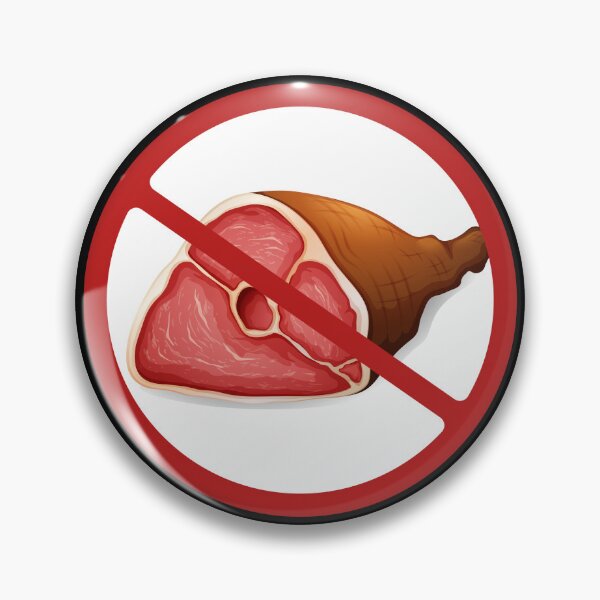 Item preview, Prohibited Ham, Pork, Sign, Vegetarian, Vegans, Red, White Signage  designed and sold by AASparksDesigns.