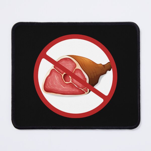 Item preview, Prohibited Ham, Pork, Sign, Vegetarian, Vegans, Red, White Signage designed and sold by AASparksDesigns.