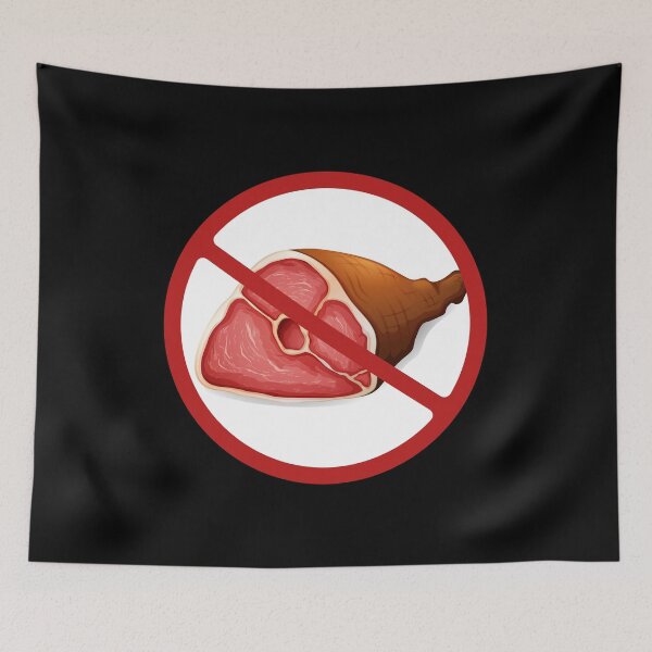 Item preview, Prohibited Ham, Pork, Sign, Vegetarian, Vegans, Red, White Signage  designed and sold by AASparksDesigns.