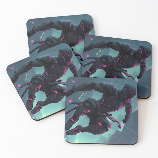 Item preview, Cyber Ninja – Futuristic Warrior in Black and Neon Pink Armor designed and sold by StudioDina.