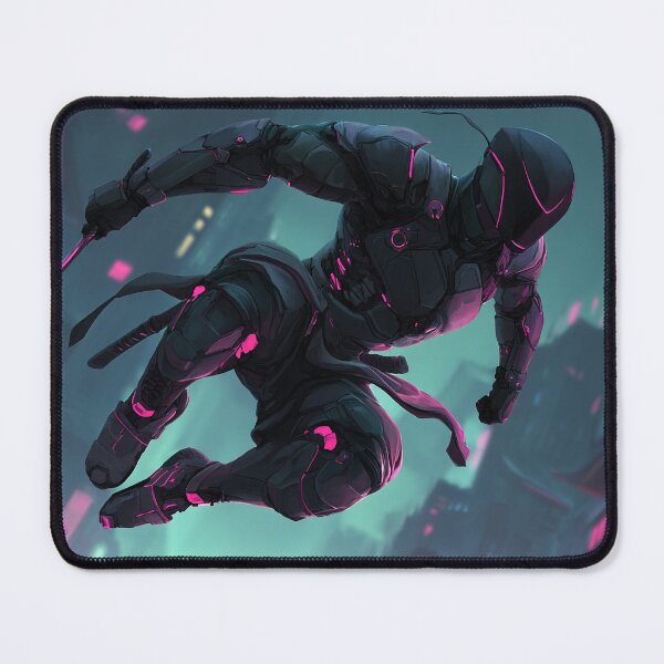Item preview, Cyber Ninja – Futuristic Warrior in Black and Neon Pink Armor designed and sold by StudioDina.