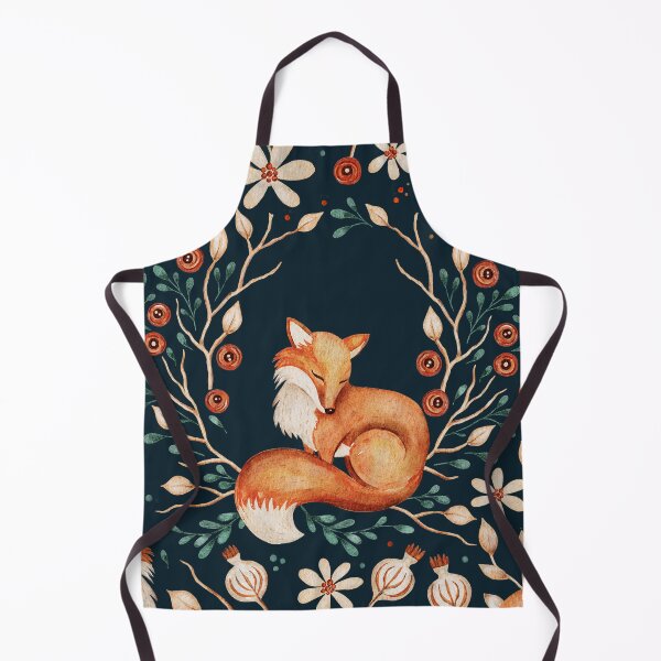 Aperçu de l'œuvre Motif de renard d'automne à l'aquarelle foncée – Forestcore Florals and Berrys créée et vendue par smeraldosecrets.