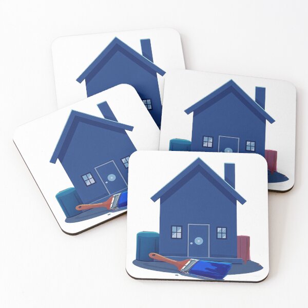 Item preview, Blue House painting cartoon designed and sold by TriForceDesign.