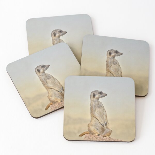 Item preview, Standing Meerkat on Log – Wildlife Portrait designed and sold by RastislavS.