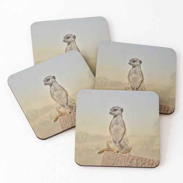 Item preview, Standing Meerkat on Log – Wildlife Portrait designed and sold by RastislavS.