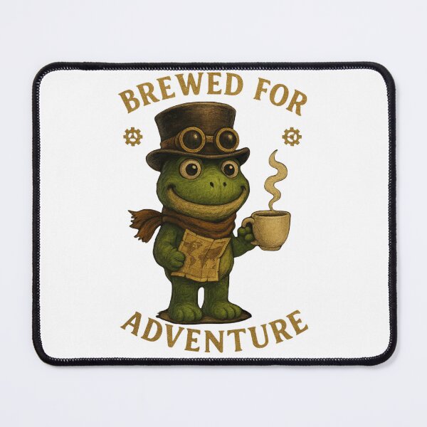 Item preview, Brewed For Adventure Steampunk Frog designed and sold by TheFrogPunk.