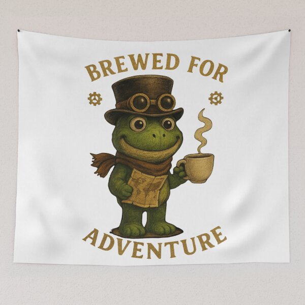 Item preview, Brewed For Adventure Steampunk Frog designed and sold by TheFrogPunk.