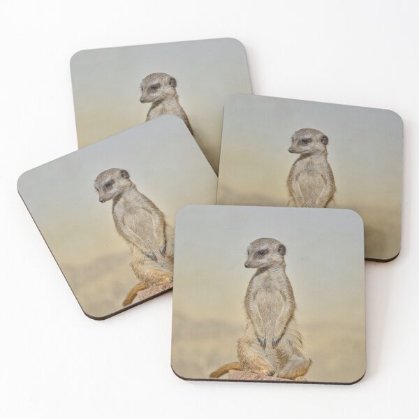 Item preview, Standing Meerkat on Log – Wildlife Portrait designed and sold by RastislavS.