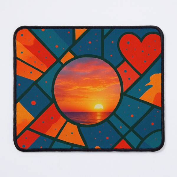 Item preview, Geometric Sunset Heart designed and sold by chrisbe-.