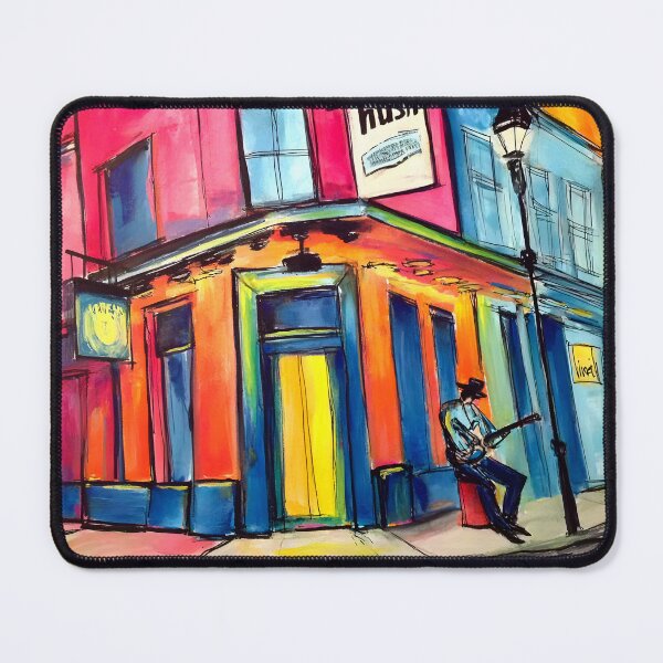 Item preview, Bring the Streets to Life - A Vibrant Abstract Celebration of Guitar Music Urban Energy and Hush Bar designed and sold by OlfactoART Studio.